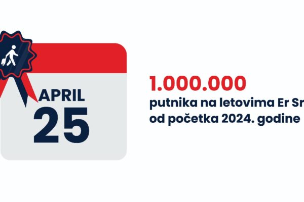 Er Srbija prevezla milion putnika od početka godine