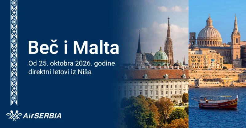 Iz Niša direktni letovi za Beč i Maltu