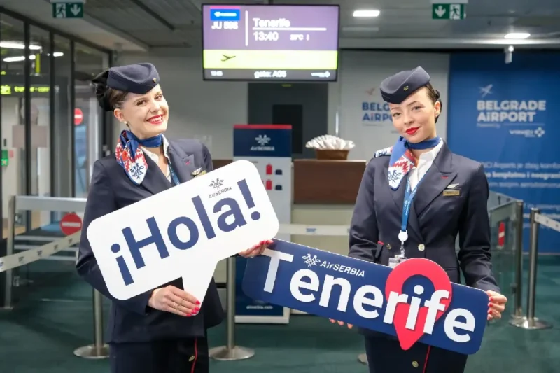 Prvi let Er Srbije za Tenerife